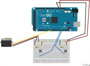 Arduino Servo with Button Fritzing